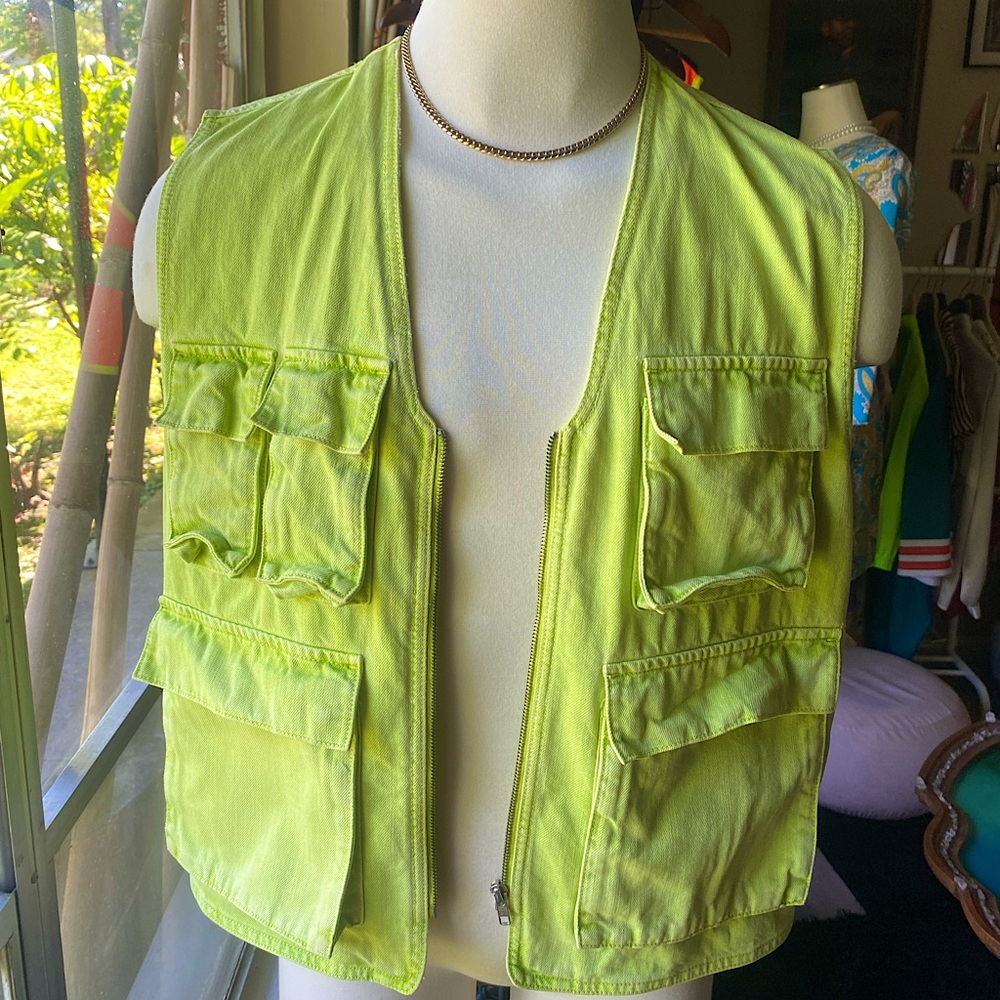 ASOS Lime Green Denim Vest